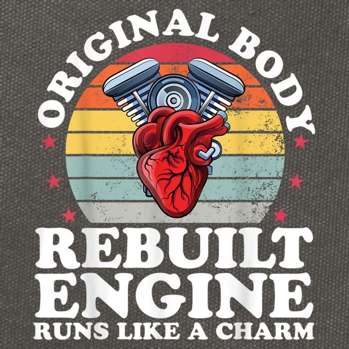 Rebuilt Engine Open Heart Surgery Recovery Survivor Men Gift Cotton Canvas Backpack