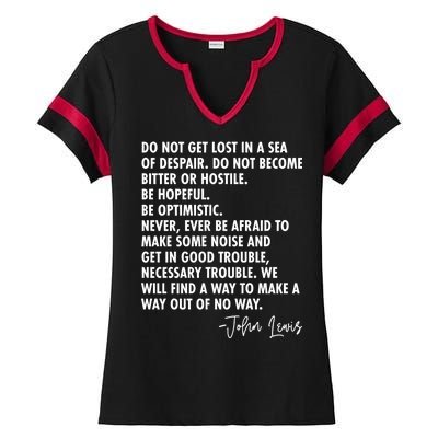 Rep John Lewis Quote RIP Tribute Ladies Halftime Notch Neck Tee