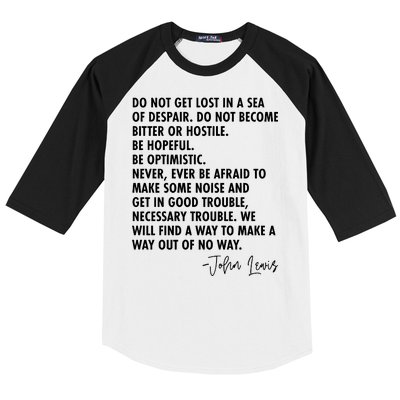 Rep John Lewis Quote RIP Tribute Baseball Sleeve Shirt