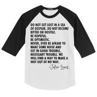 Rep John Lewis Quote RIP Tribute Kids Colorblock Raglan Jersey