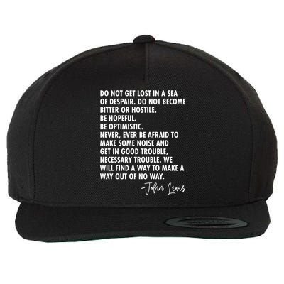 Rep John Lewis Quote RIP Tribute Wool Snapback Cap