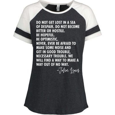 Rep John Lewis Quote RIP Tribute Enza Ladies Jersey Colorblock Tee