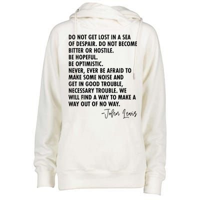 Rep John Lewis Quote RIP Tribute Womens Funnel Neck Pullover Hood