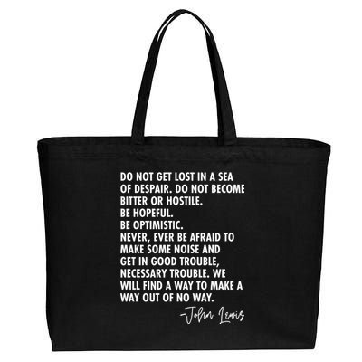 Rep John Lewis Quote RIP Tribute Cotton Canvas Jumbo Tote