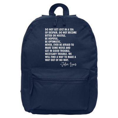 Rep John Lewis Quote RIP Tribute 16 in Basic Backpack