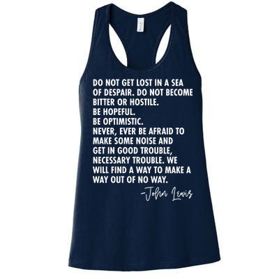 Rep John Lewis Quote RIP Tribute Women's Racerback Tank