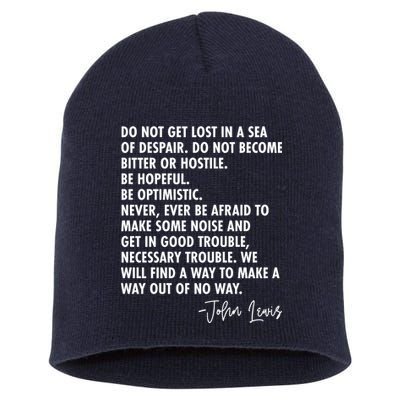 Rep John Lewis Quote RIP Tribute Short Acrylic Beanie