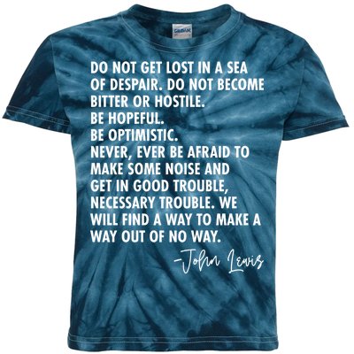 Rep John Lewis Quote RIP Tribute Kids Tie-Dye T-Shirt