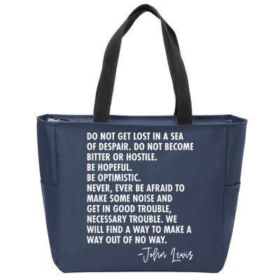 Rep John Lewis Quote RIP Tribute Zip Tote Bag