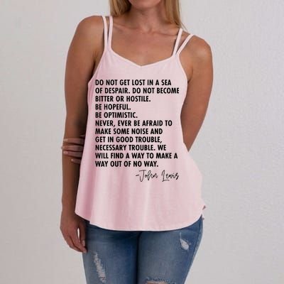 Rep John Lewis Quote RIP Tribute Women's Strappy Tank