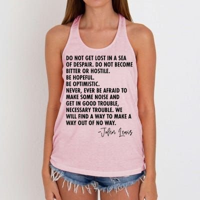 Rep John Lewis Quote RIP Tribute Women's Knotted Racerback Tank