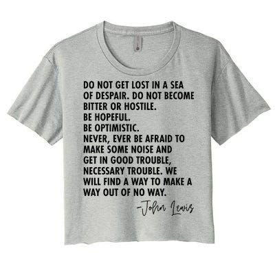 Rep John Lewis Quote RIP Tribute Women's Crop Top Tee