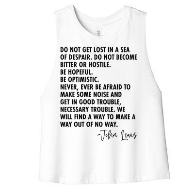 Rep John Lewis Quote RIP Tribute Women's Racerback Cropped Tank