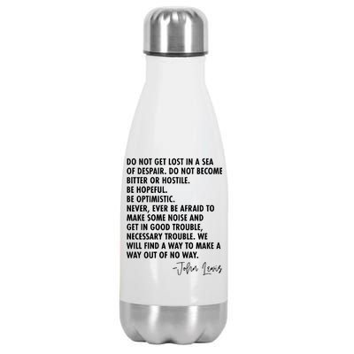 Rep John Lewis Quote RIP Tribute Stainless Steel Insulated Water Bottle