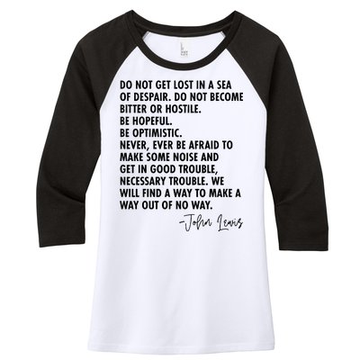 Rep John Lewis Quote RIP Tribute Women's Tri-Blend 3/4-Sleeve Raglan Shirt