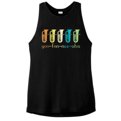 Retro Euphonium Player Euphoniumist Brass Horn Marching Band Ladies PosiCharge Tri-Blend Wicking Tank