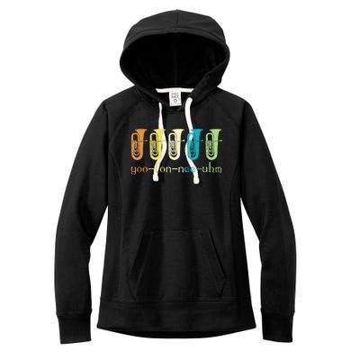 Retro Euphonium Player Euphoniumist Brass Horn Marching Band Women's Fleece Hoodie