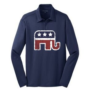 Republican Elephant Political Party Silk Touch Performance Long Sleeve Polo