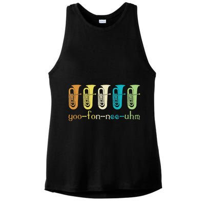 Retro Euphonium Player Euphoniumist Brass Horn Marching Band Ladies PosiCharge Tri-Blend Wicking Tank