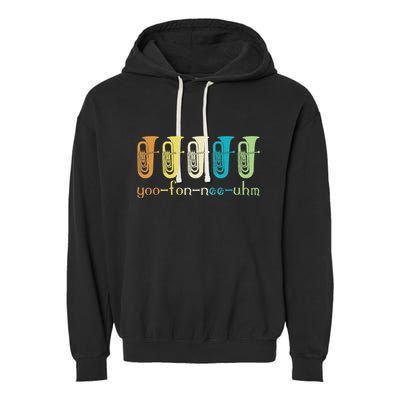 Retro Euphonium Player Euphoniumist Brass Horn Marching Band Garment-Dyed Fleece Hoodie
