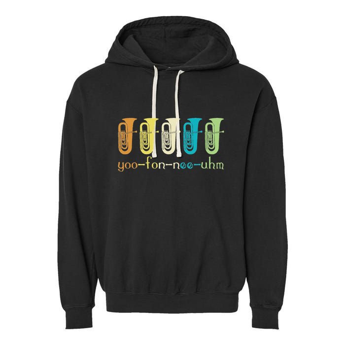Retro Euphonium Player Euphoniumist Brass Horn Marching Band Garment-Dyed Fleece Hoodie