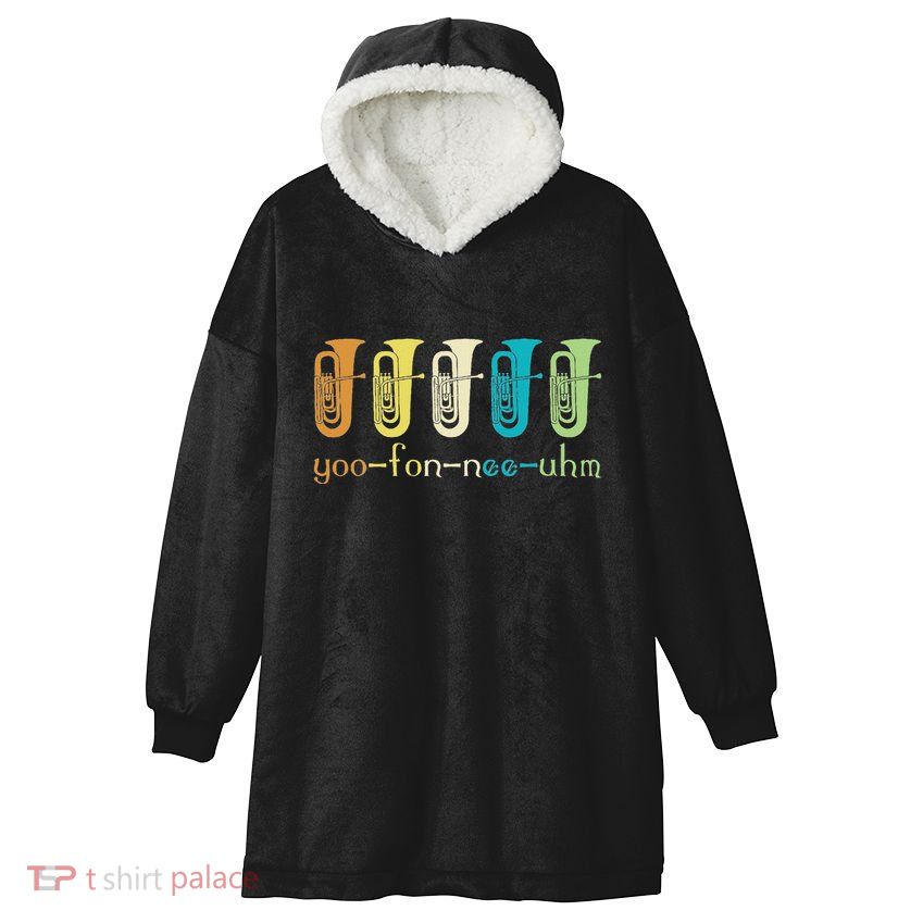 Retro Euphonium Player Euphoniumist Brass Horn Marching Band Hooded Wearable Blanket