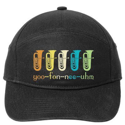 Retro Euphonium Player Euphoniumist Brass Horn Marching Band 7-Panel Snapback Hat