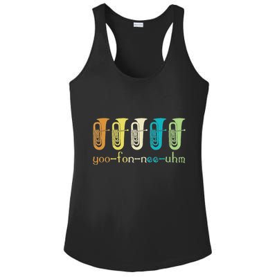 Retro Euphonium Player Euphoniumist Brass Horn Marching Band Ladies PosiCharge Competitor Racerback Tank