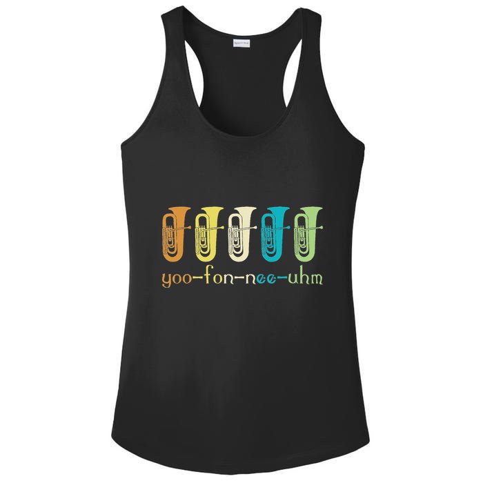 Retro Euphonium Player Euphoniumist Brass Horn Marching Band Ladies PosiCharge Competitor Racerback Tank
