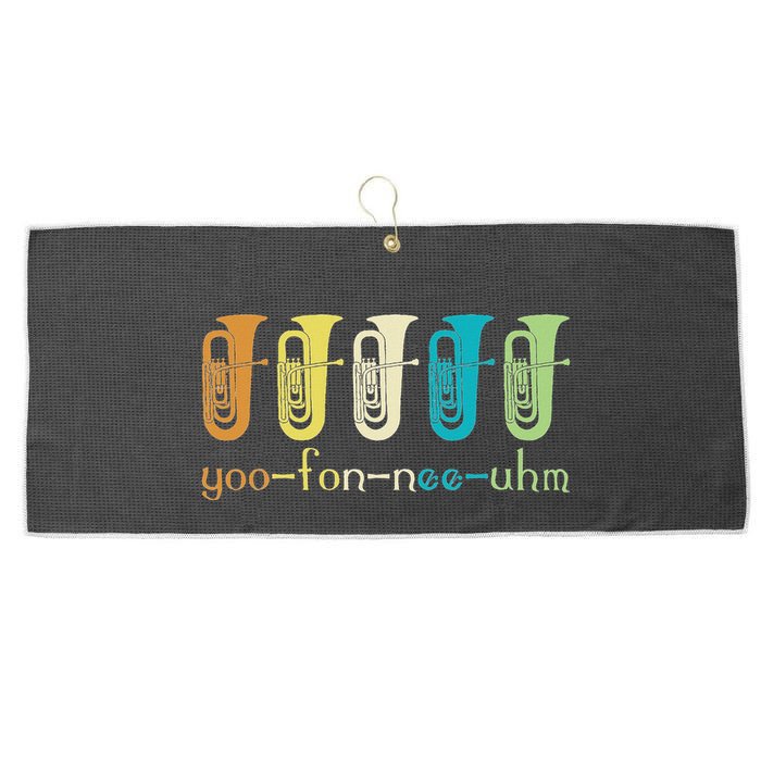 Retro Euphonium Player Euphoniumist Brass Horn Marching Band Large Microfiber Waffle Golf Towel