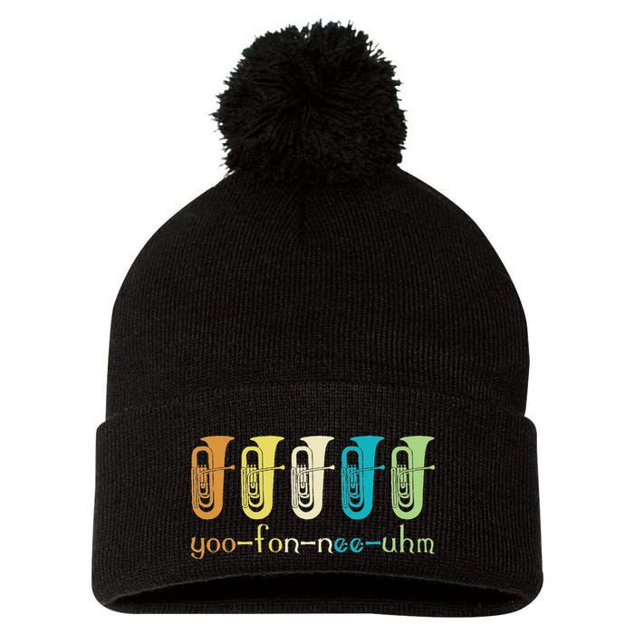 Retro Euphonium Player Euphoniumist Brass Horn Marching Band Pom Pom 12in Knit Beanie
