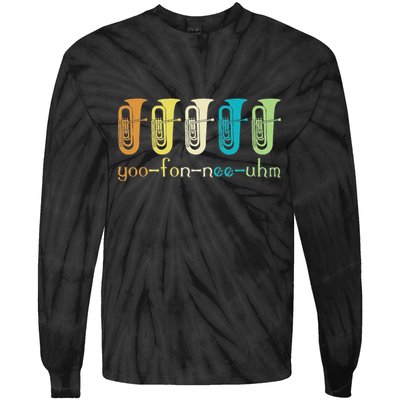 Retro Euphonium Player Euphoniumist Brass Horn Marching Band Tie-Dye Long Sleeve Shirt
