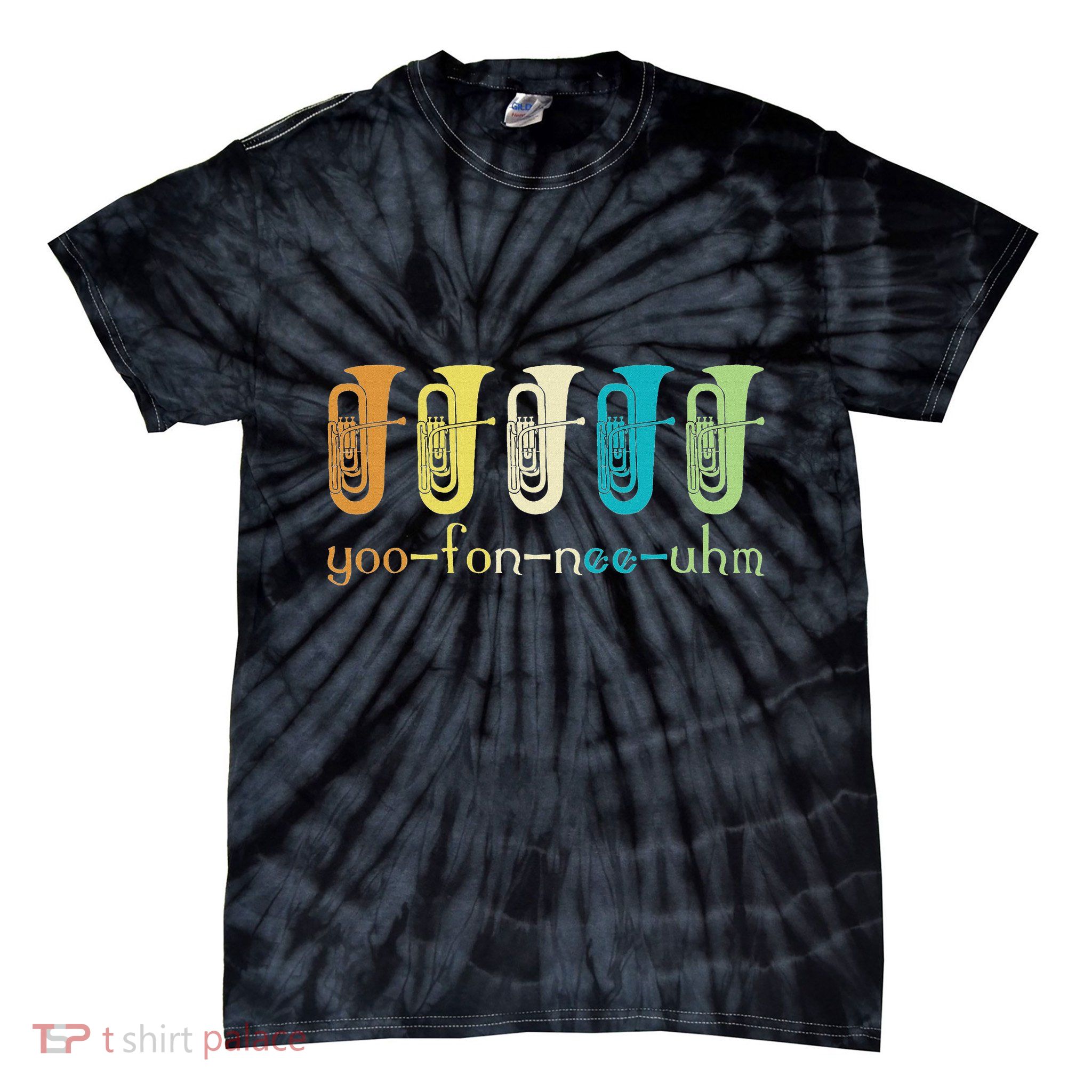 Retro Euphonium Player Euphoniumist Brass Horn Marching Band Tie-Dye T-Shirt