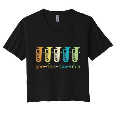 Retro Euphonium Player Euphoniumist Brass Horn Marching Band Crop Top