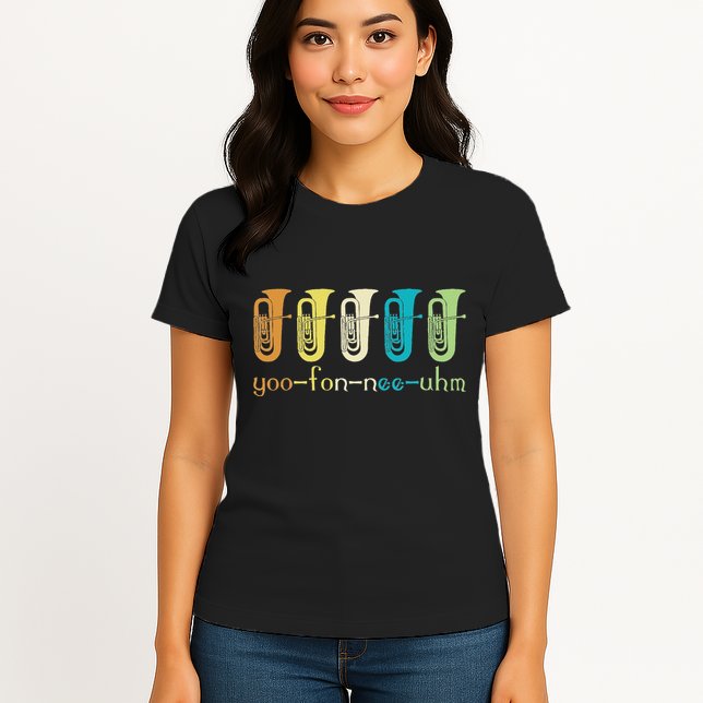 Retro Euphonium Player Euphoniumist Brass Horn Marching Band Womens T-Shirt