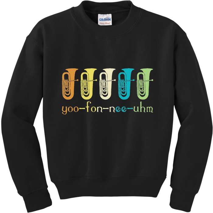 Retro Euphonium Player Euphoniumist Brass Horn Marching Band Kids Sweatshirt