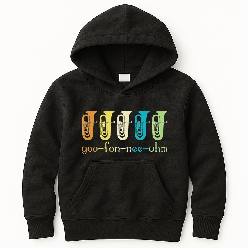 Retro Euphonium Player Euphoniumist Brass Horn Marching Band Kids Hoodie