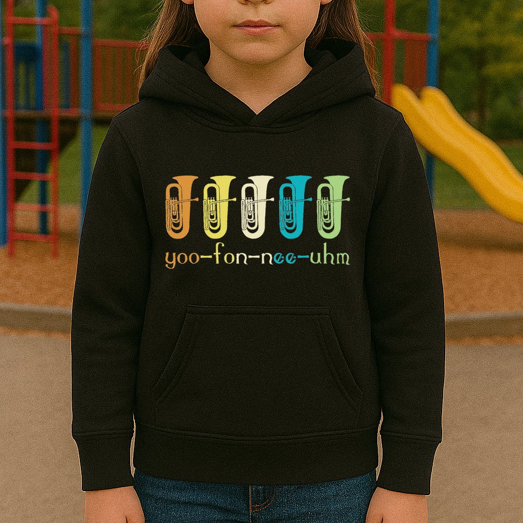 Retro Euphonium Player Euphoniumist Brass Horn Marching Band Kids Hoodie