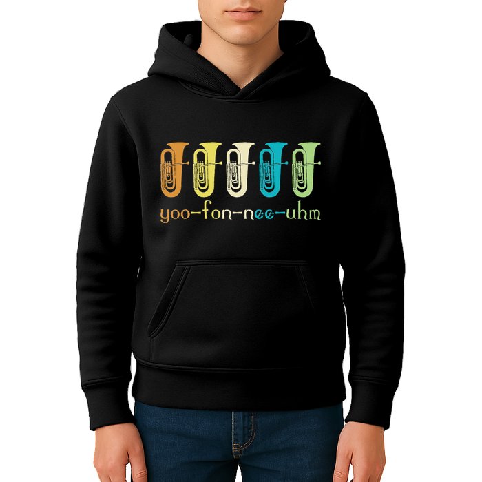Retro Euphonium Player Euphoniumist Brass Horn Marching Band Kids Hoodie