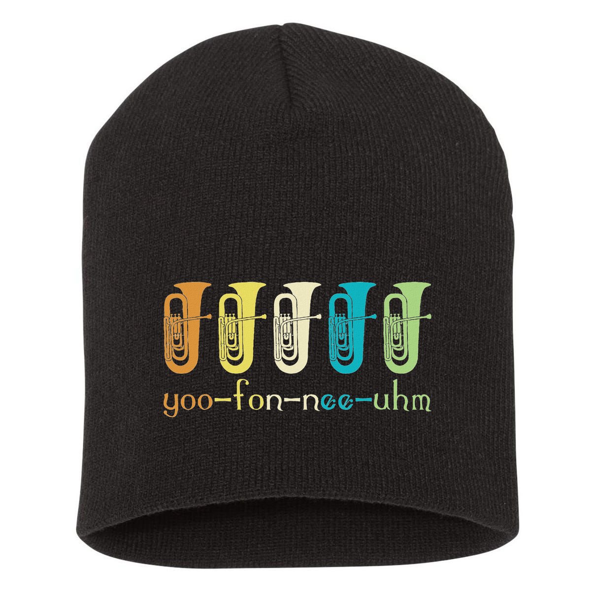 Retro Euphonium Player Euphoniumist Brass Horn Marching Band Short Acrylic Beanie