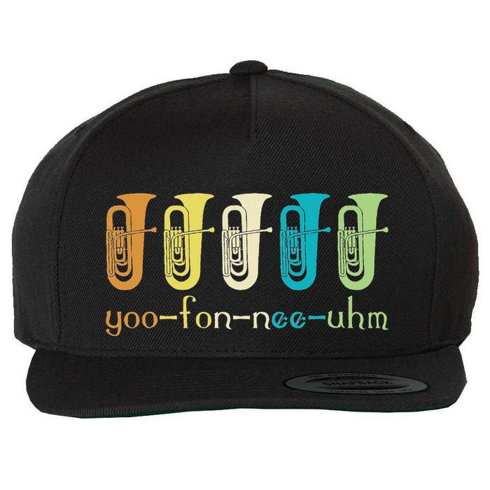 Retro Euphonium Player Euphoniumist Brass Horn Marching Band Wool Snapback Cap
