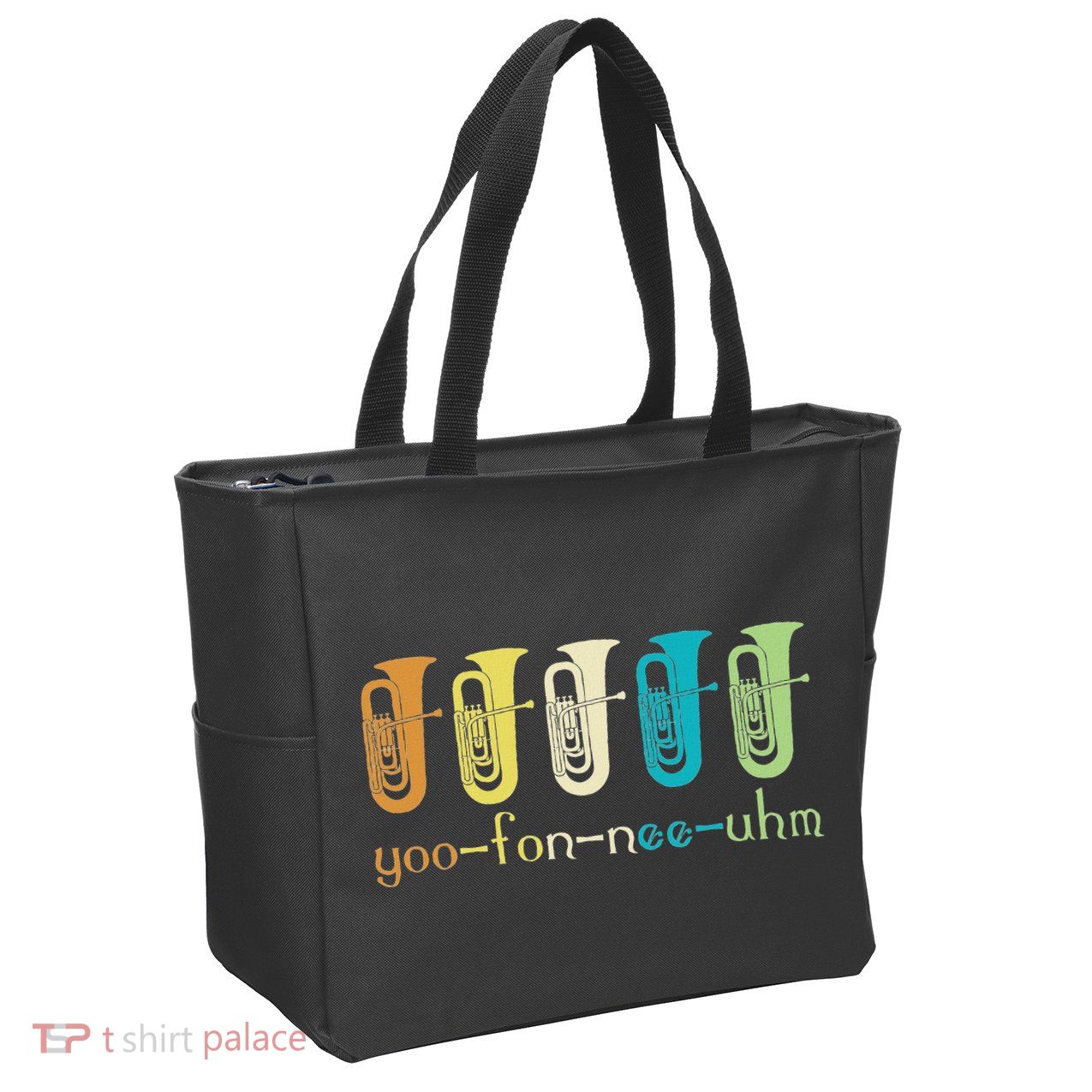 Retro Euphonium Player Euphoniumist Brass Horn Marching Band Zip Tote Bag