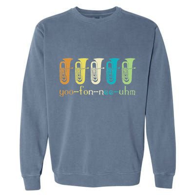 Retro Euphonium Player Euphoniumist Brass Horn Marching Band Garment-Dyed Sweatshirt