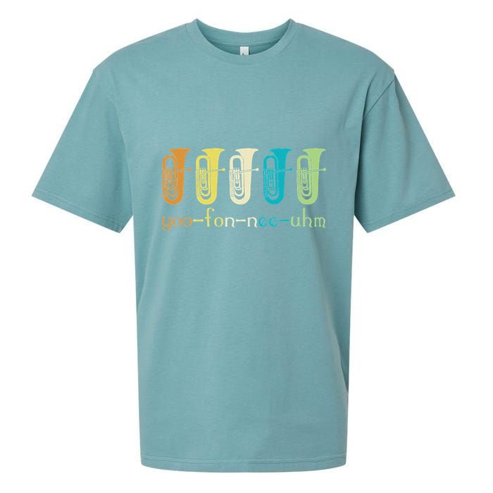 Retro Euphonium Player Euphoniumist Brass Horn Marching Band Sueded Cloud Jersey T-Shirt