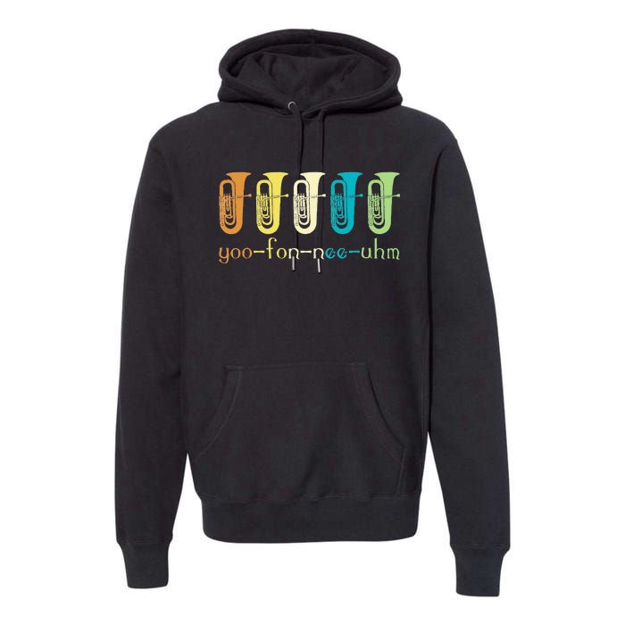 Retro Euphonium Player Euphoniumist Brass Horn Marching Band Premium Hoodie