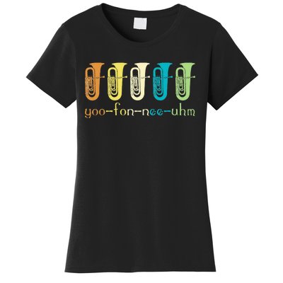 Retro Euphonium Player Euphoniumist Brass Horn Marching Band Women's T-Shirt