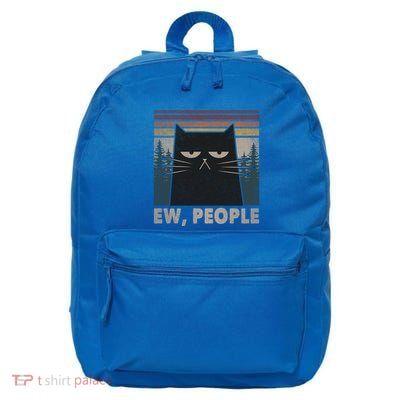 Retro Ew People Black Cat Funny Anti Social Introvert Gift 16 in Basic Backpack