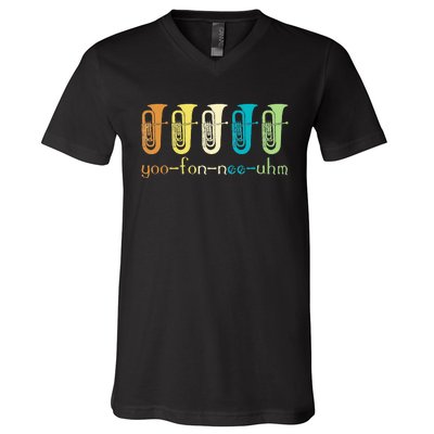 Retro Euphonium Player Euphoniumist Brass Horn Marching Band V-Neck T-Shirt