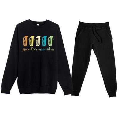 Retro Euphonium Player Euphoniumist Brass Horn Marching Band Premium Crewneck Sweatsuit Set