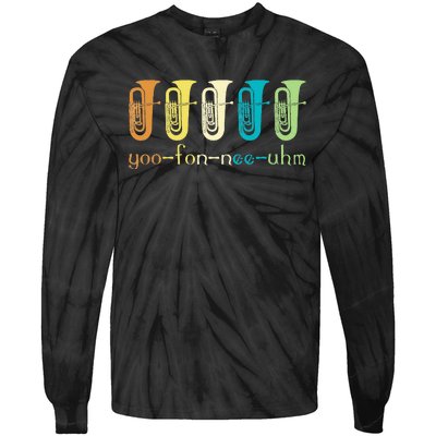 Retro Euphonium Player Euphoniumist Brass Horn Marching Band Tie-Dye Long Sleeve Shirt